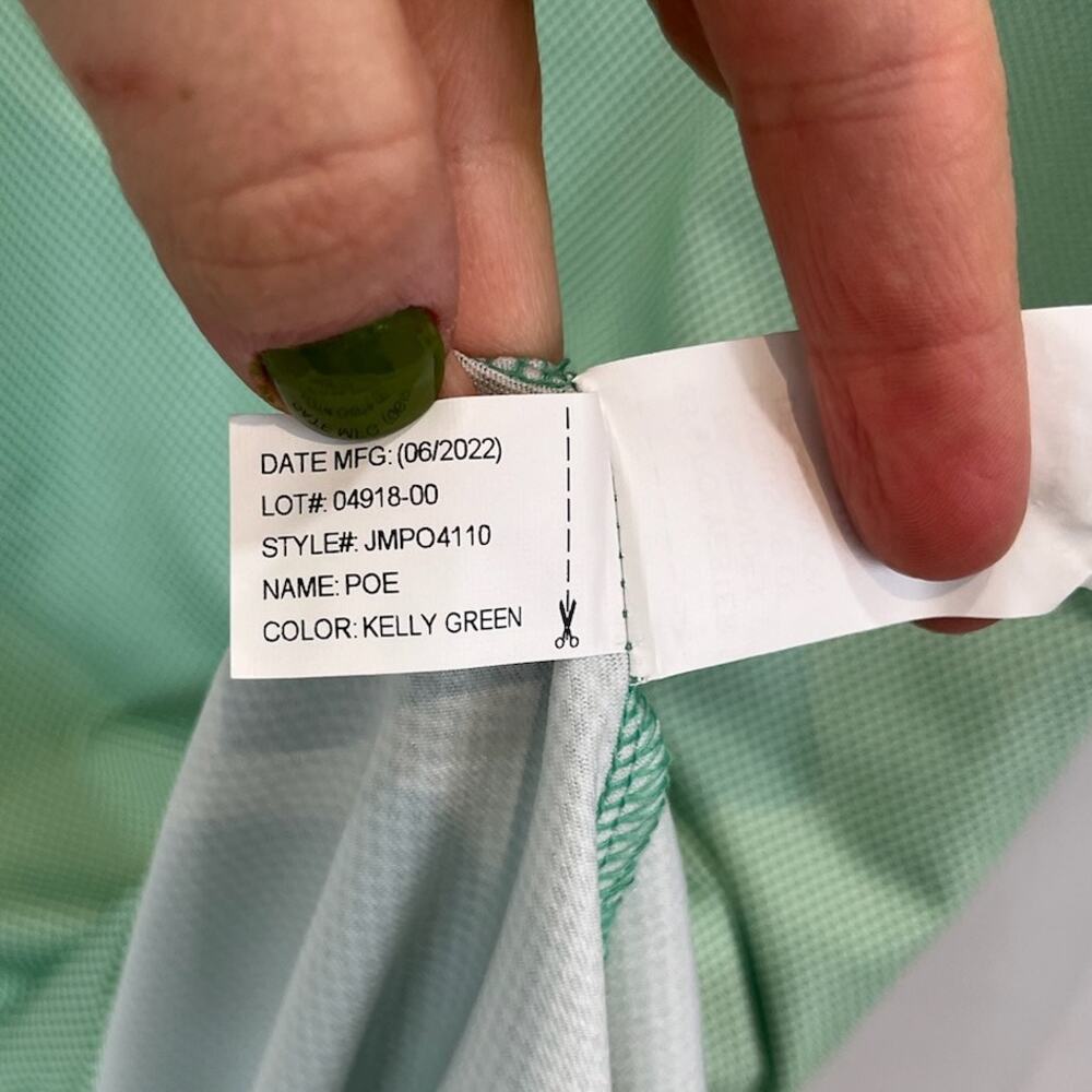 JOHNNIE-O Poe Polo Short Sleeve Golf Shirt  Size XL JMPO4110 Kelly Green - Picture 6 of 6
